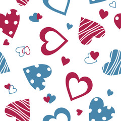 Valentine seamless pattern with hearts