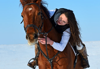 Obraz premium Girl with a horse