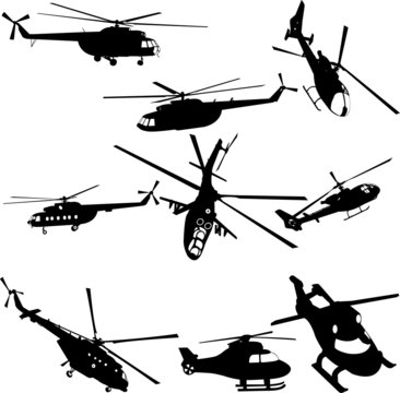 helicopters collection - vector