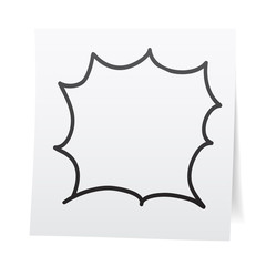 Hand draw cartoon on paper note.