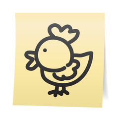 Hand draw cartoon on paper note.