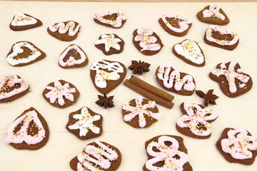 Gingerbread on a pastry board