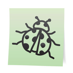 Hand draw cartoon on paper note.