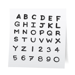 Hand draw cartoon on paper note.