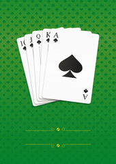 Royal straight flush playing cards poker