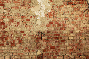 brüchige Backsteinmauer