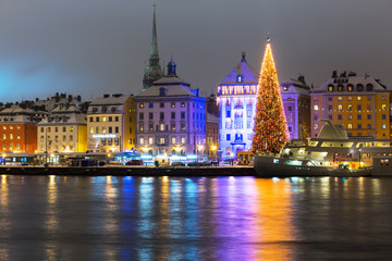 Naklejka na ściany i meble Boże Narodzenie w Sztokholmie, Szwecja