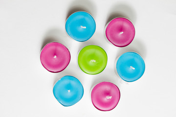 some colored tealight candles