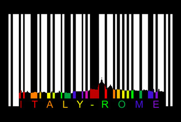 italy rome barcode, vector