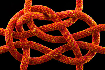 rope knot isolated on black background