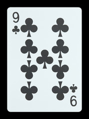 Fototapeta na wymiar Playing cards - Nine of clubs