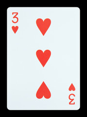 Playing cards - Three of hearts