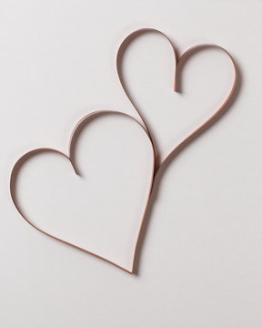 two beautiful paper hearts