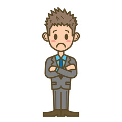 ビジネスマン　F01　全身　困る