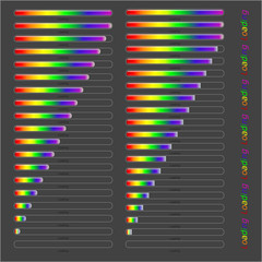 colorful different line loader progress bar, vector
