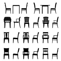Set of modern chair, vector