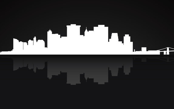 City Manhattan panorama, vector