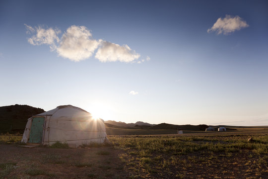 Dawn in a Ger. Mongolia