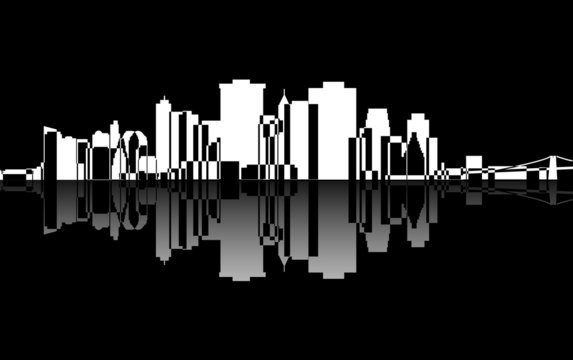 City Manhattan panorama, vector