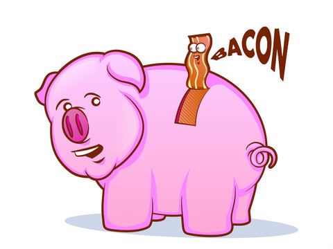 Bacon Pig Cartoon