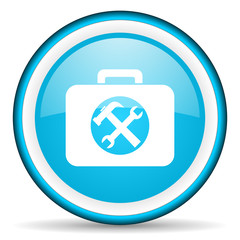 toolkit blue glossy icon on white background