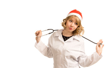Nurse in a Santa Hat