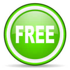 free green glossy icon on white background