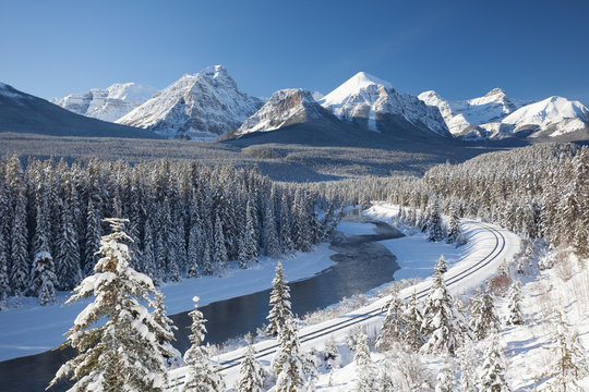 Railway in Canadian Rockies