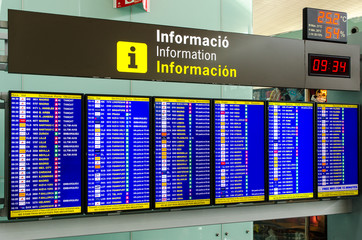 Panneaux d'information a&eacute;roport