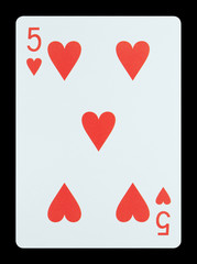 Playing cards - Five of hearts