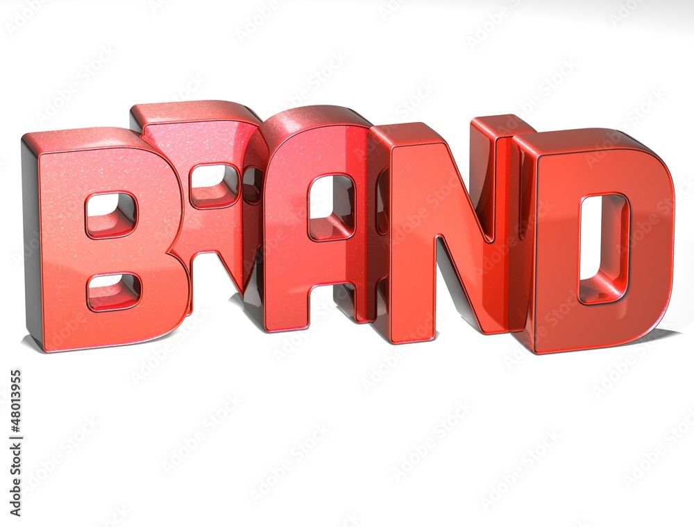 Wall mural 3D Word Brand on white background