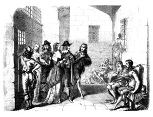 Aristocrats visiting a Prison - 17th century