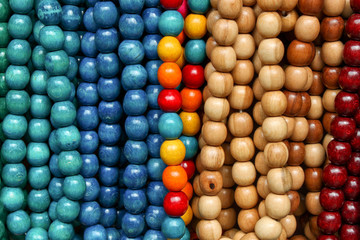 wooden colored beads - 48016571