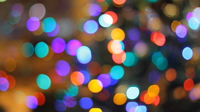 Colorful bokeh of christmas lights
