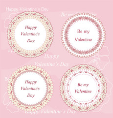 Valentine's day badges and labels