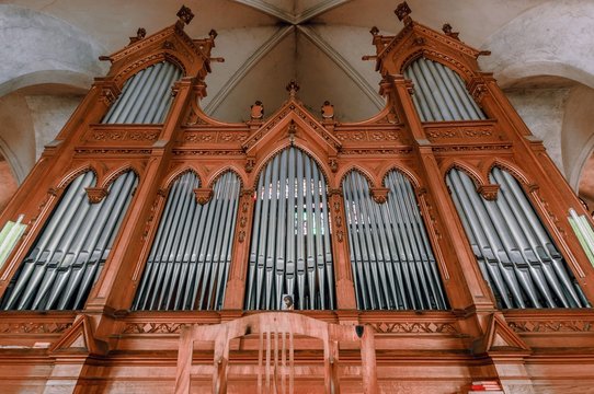 Beautiful organ with a lot of pipes