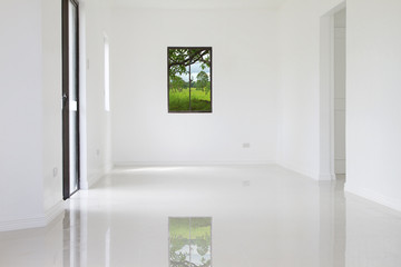 white wall of new house