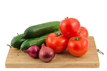 Fresh vegetables on a cutting board