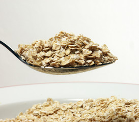 Cucharada de hojuelas de avena,cereal.