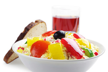 Crab salad with vegetables