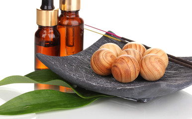 Obraz premium aromatherapy setting isolated on white.