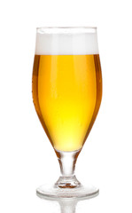 Glass of beer isolated on white