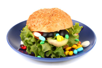 Conceptual image for nutritional care:assorted vitamins and