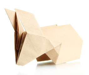 Origami rabbit isolated on white