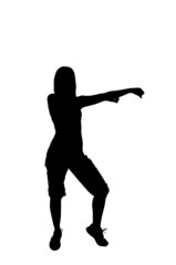 Silhouette of a dancer woman
