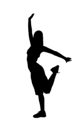 Fototapeta na wymiar Silhouette of a dancer woman