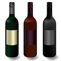 wine bottles vector