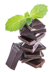 Stacked Chocolate with Mint (on white)