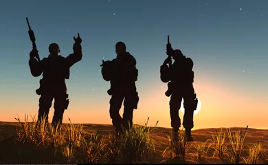 Selbstklebende Fototapete Militär Eine Gruppe von Soldaten
