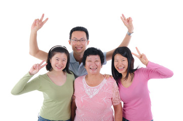 happy adult asian family